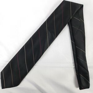 VTG Sears Men's Black Striped Silk Poly Short Tie 56x3.25 USA